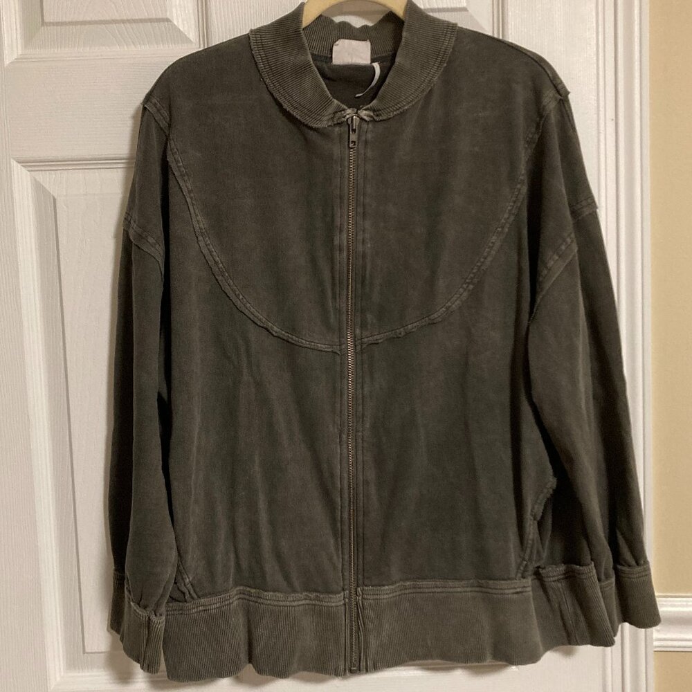 Urban Outfitters Faye Full Zip Oversized Sweatshirt Size L 100% Cotton Relaxed F